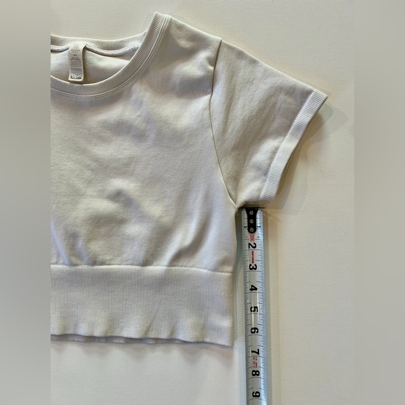 Aerie Offline Classic White Crop Top Medium Nylon Blend Workout Gym Shirt - Picture 6 of 11